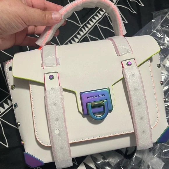 Michael Kors White Manhattan Bag